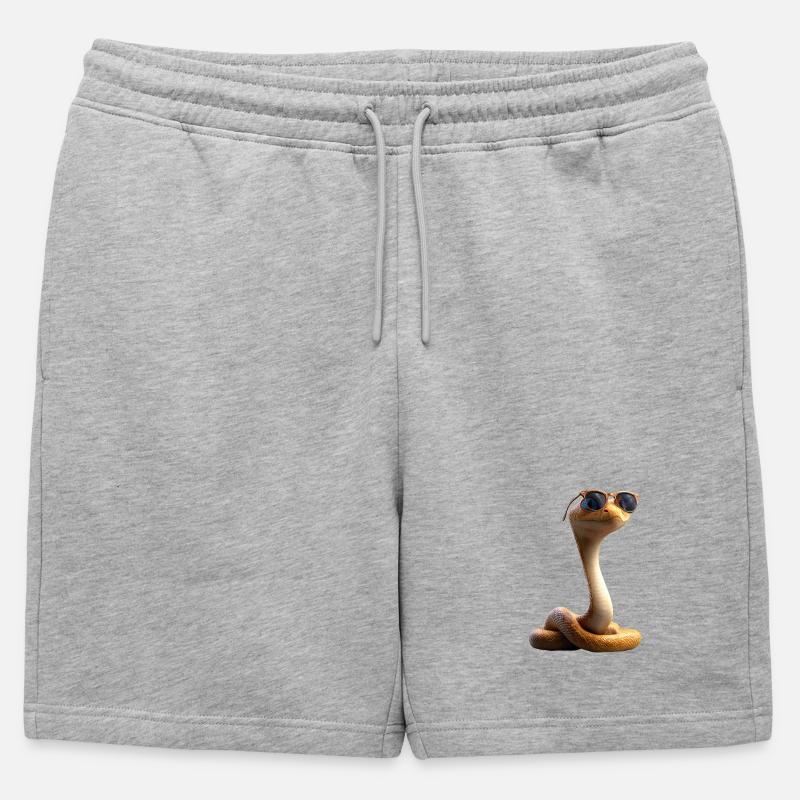 Schlange Python Kobra Klapperschlange Schlangen - Männer Premium Organic Sweatshorts - Grau meliert