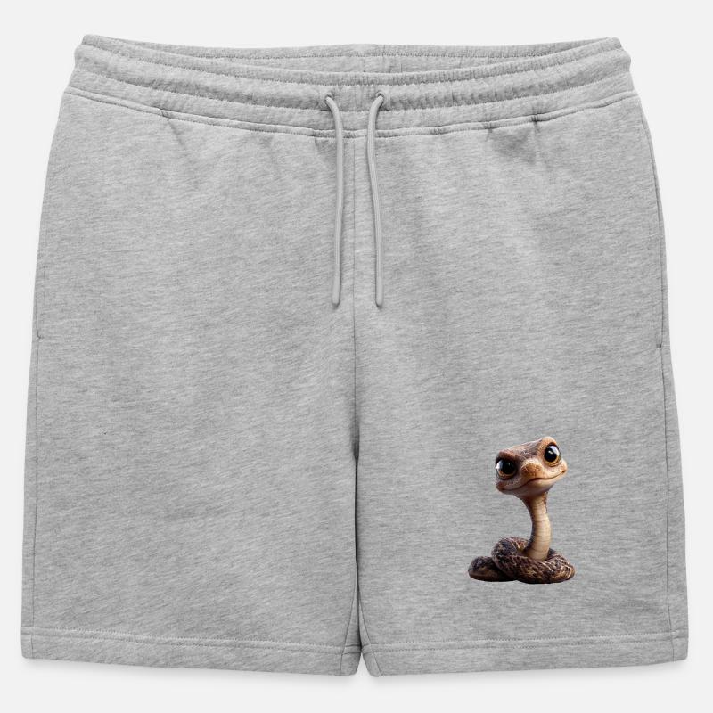 snake, python, cobra, rattlesnake, snakes - Mens' Premium Organic Sweatshorts - heather grey