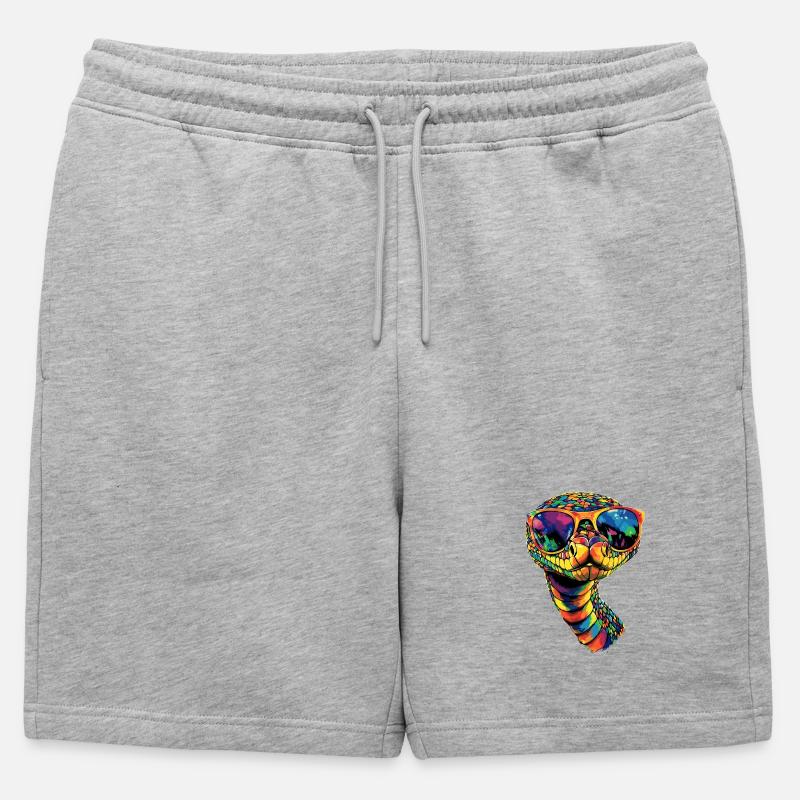 Schlange Python Kobra Klapperschlange Schlangen - Männer Premium Organic Sweatshorts - Grau meliert