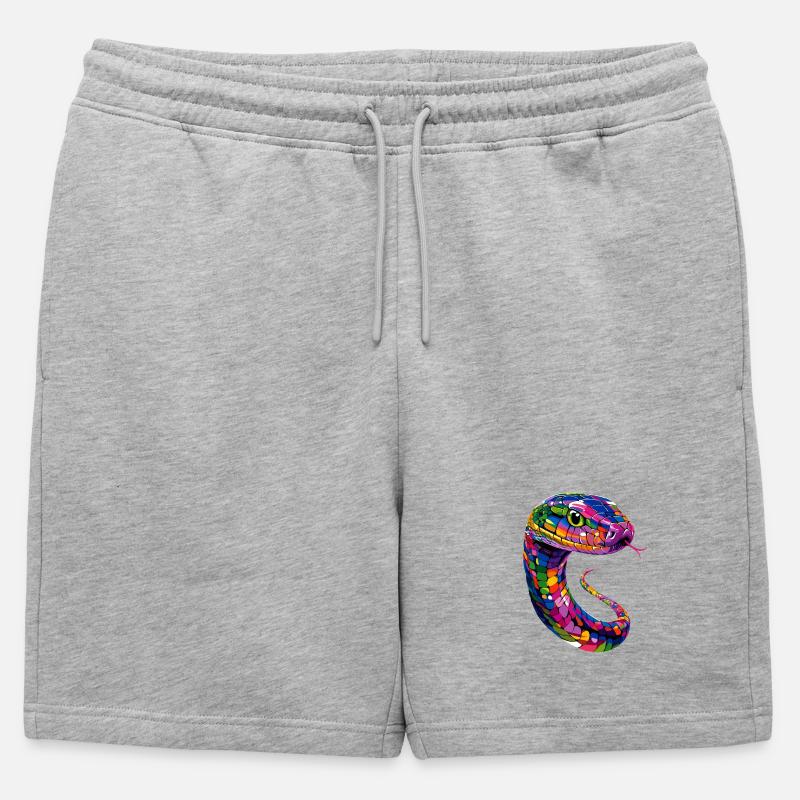 Schlange Python Kobra Klapperschlange Schlangen - Männer Premium Organic Sweatshorts - Grau meliert