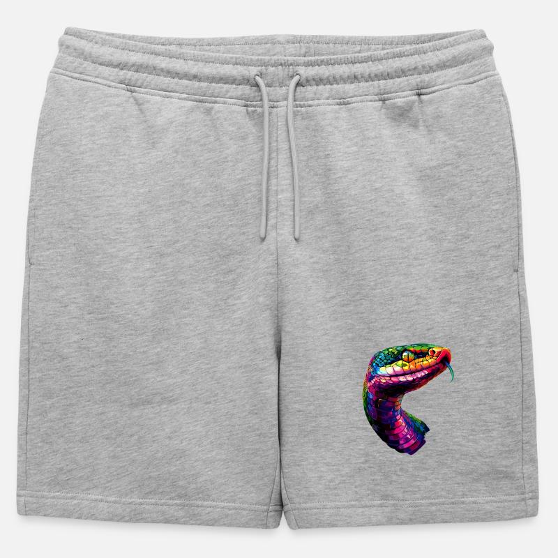snake, python, cobra, rattlesnake, snakes - Mens' Premium Organic Sweatshorts - heather grey