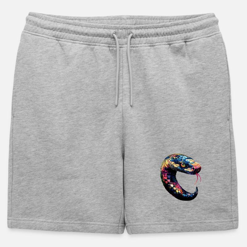 Schlange Python Kobra Klapperschlange Schlangen - Männer Premium Organic Sweatshorts - Grau meliert