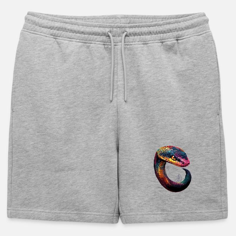Schlange Python Kobra Klapperschlange Schlangen - Männer Premium Organic Sweatshorts - Grau meliert