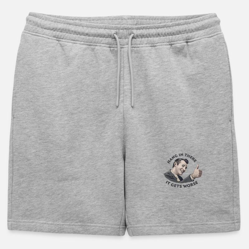 Bleib dran, es wird schlimmer - Männer Premium Organic Sweatshorts - Grau meliert