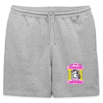 I was born a unicorn - Mens' Premium Organic Sweatshorts - heather grey - Front - AI Model Male 178 light (178cm)