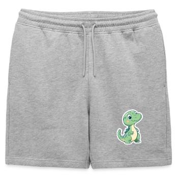 Dinosaure - Short de survêtement homme premium - gris chiné - Devant - AI Model Male 178 light (178cm)