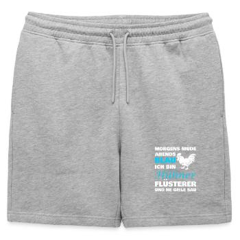 poulets poulet ferme poulailler drôle de dicton poulet - Short de survêtement homme premium - gris chiné - Devant - AI Model Male 178 light (178cm)