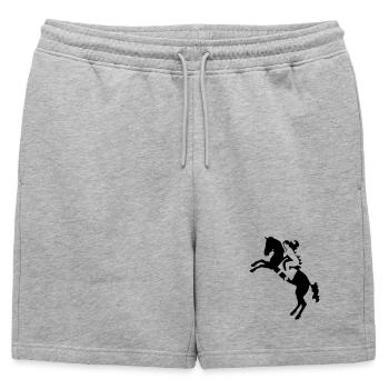 Cavalier - Short de survêtement homme premium - gris chiné - Devant - AI Model Male 178 light (178cm)
