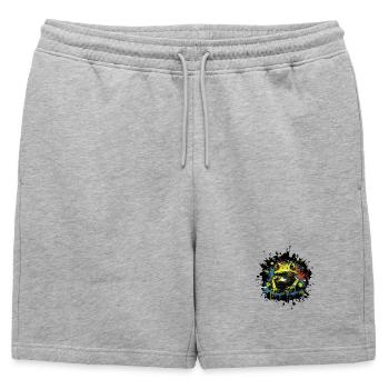 Splash of Color Frog Neon Style - Mens' Premium Organic Sweatshorts - heather grey - Front - AI Model Male 178 light (178cm)