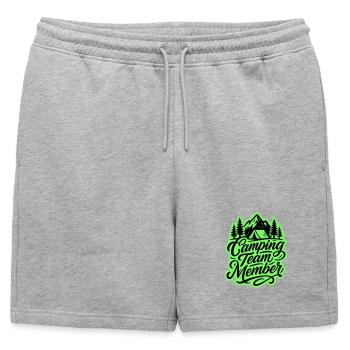 Camping Team Tent Mountains - Short de survêtement homme premium - gris chiné - Devant - AI Model Male 178 light (178cm)