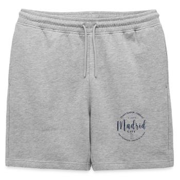 Madrid City Love - Mens' Premium Organic Sweatshorts - heather grey - Front - AI Model Male 178 light (178cm)
