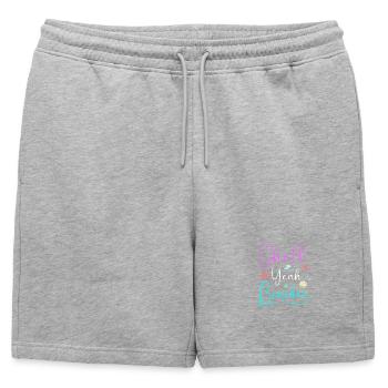 Shell collector shell - Mens' Premium Organic Sweatshorts - heather grey - Front - AI Model Male 178 light (178cm)