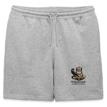 Viking Viking Legend Sailor Odin Raven Fighter - Mens' Premium Organic Sweatshorts - heather grey - Front - AI Model Male 178 light (178cm)
