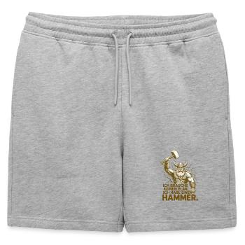 Viking Viking Legend Sailor Odin Raven Fighter - Mens' Premium Organic Sweatshorts - heather grey - Front - AI Model Male 178 light (178cm)
