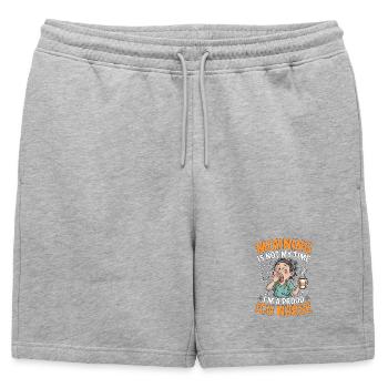 Le matin de l’infirmière en soins intensifs n’est pas mon temps de réponse rapide - Short de survêtement homme premium - gris chiné - Devant - AI Model Male 178 light (178cm)