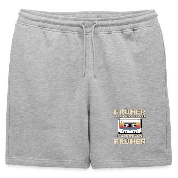 Tout était mieux avant - je viens d’avant - Short de survêtement homme premium - gris chiné - Devant - AI Model Male 178 light (178cm)