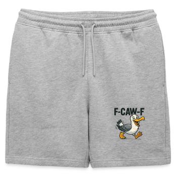 Drôle de mouette qui dit : F caw f - Short de survêtement homme premium - gris chiné - Devant - AI Model Male 178 light (178cm)