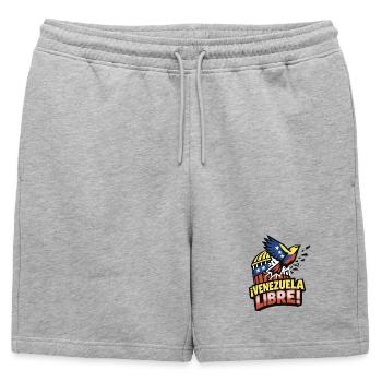 Venezuela libre - Short de survêtement homme premium - gris chiné - Devant - AI Model Male 178 light (178cm)
