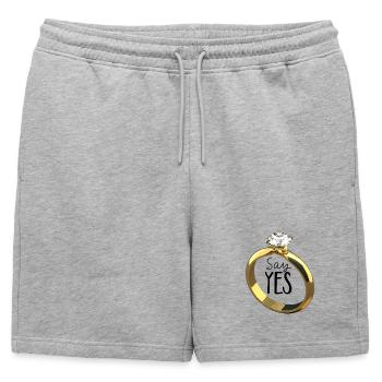 Say Yes! Demande en mariage - Short de survêtement homme premium - gris chiné - Devant - AI Model Male 178 light (178cm)