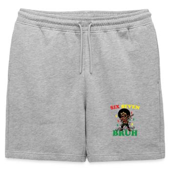 Six Seven Bruh Dabbing Juneteenth Girl Afro Girls - Short de survêtement homme premium - gris chiné - Devant - AI Model Male 178 light (178cm)