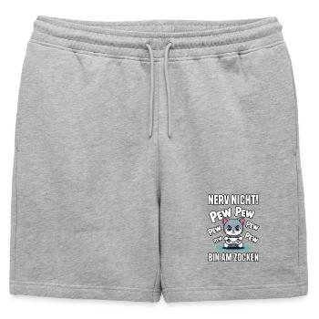 Courage Not I Gaming Cat Design - Short de survêtement homme premium - gris chiné - Devant - AI Model Male 178 light (178cm)