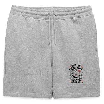 Tu es l’ail intense dans ma vie - Short de survêtement homme premium - gris chiné - Devant - AI Model Male 178 light (178cm)
