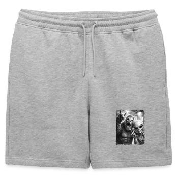 Bigfoot, Alien Rocker, Musique Rock, Main de Rock, OVNI - Short de survêtement homme premium - gris chiné - Devant - AI Model Male 178 light (178cm)
