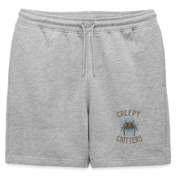 Créatures effrayantes – Araignée sauteuse réaliste - Short de survêtement homme premium - gris chiné - Devant - AI Model Male 178 light (178cm)