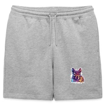 Contraste de couleur Écureuil PopArt - Short de survêtement homme premium - gris chiné - Devant - AI Model Male 178 light (178cm)