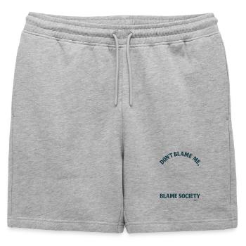 Ne me blâme pas, mais blâme la société - Short de survêtement homme premium - gris chiné - Devant - AI Model Male 178 light (178cm)