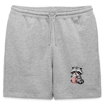 Cuddly raccoon popcorn - Mens' Premium Organic Sweatshorts - heather grey - Front - AI Model Male 178 light (178cm)