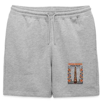 Circular breathing, inner peace | Didgeridoo - Mens' Premium Organic Sweatshorts - heather grey - Front - AI Model Male 178 light (178cm)