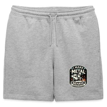 Je crée un motif de soudeur métal comporté - Short de survêtement homme premium - gris chiné - Devant - AI Model Male 178 light (178cm)
