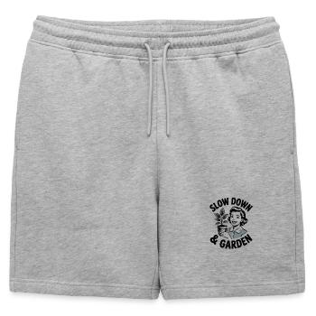 Ralentir et jardiner Jardin Amant des plantes de maison rétro - Short de survêtement homme premium - gris chiné - Devant - AI Model Male 178 light (178cm)