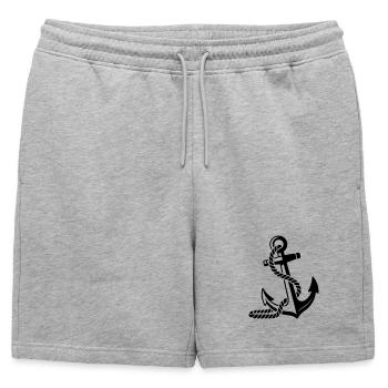 Ancre - Short de survêtement homme premium - gris chiné - Devant - AI Model Male 178 light (178cm)