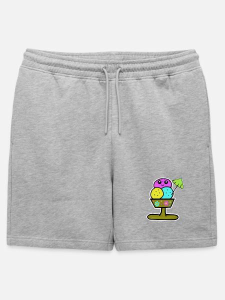 Bunter Eisbecher Eiscreme Eiskreme Eis - Mens' Premium Organic Sweatshorts - heather grey