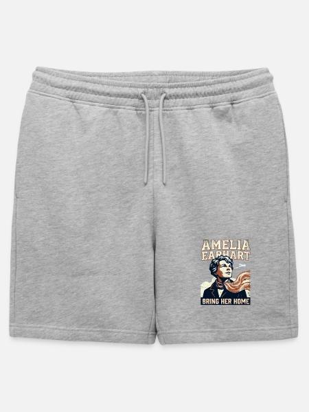 Amelia Earhart – Bring Her Home - Mens' Premium Organic Sweatshorts - heather grey