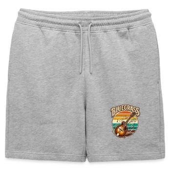 Mandoline rétro vintage de musique bluegrass - Short de survêtement homme premium - gris chiné - Devant - AI Model Male 178 light (178cm)