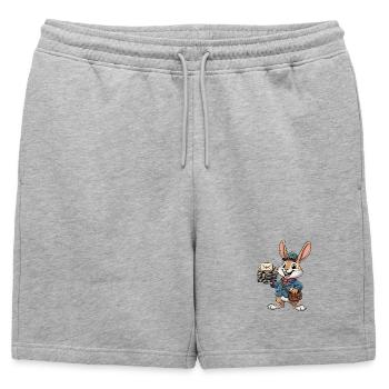 Rabbit en facteur avec une pile de lettres - Short de survêtement homme premium - gris chiné - Devant - AI Model Male 178 light (178cm)