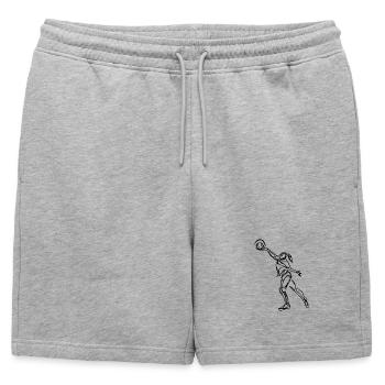 Joueur de volley-ball - Short de survêtement homme premium - gris chiné - Devant - AI Model Male 178 light (178cm)