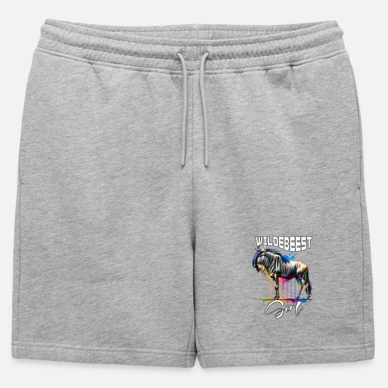 Wildebeest Mädchen Gnu - Männer Premium Organic Sweatshorts - Grau meliert