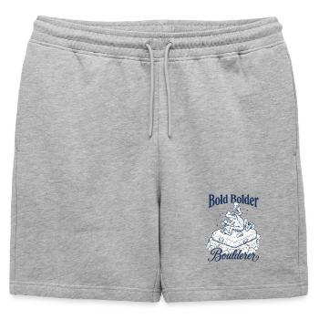 Bouldering Bold Bolder Boulderer - Short de survêtement homme premium - gris chiné - Devant - AI Model Male 178 light (178cm)