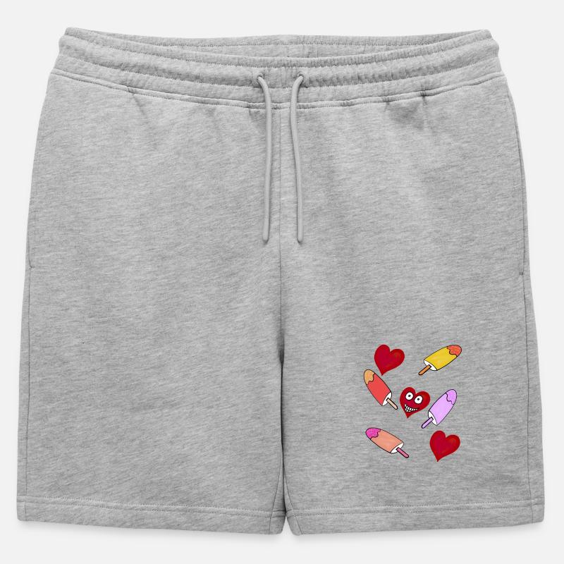 Eis Eiskrem Eiscreme Kinder - Männer Premium Organic Sweatshorts - Grau meliert