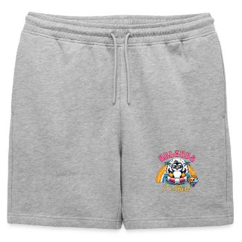 Urlaubs Shirt – Pinguin Urlaub T Shirt - Männer Premium Organic Sweatshorts - Grau meliert - Vorne - AI Model Male 178 light (178cm)