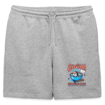 Sushi Relaxing Day Cute Food - Mens' Premium Organic Sweatshorts - heather grey - Front - AI Model Male 178 light (178cm)