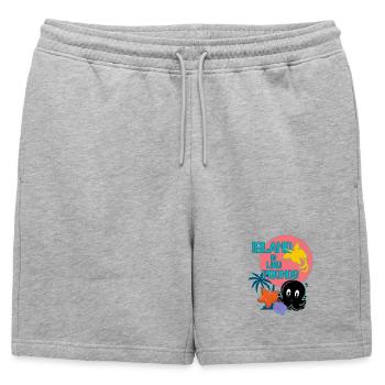 L’île avec des amis - Short de survêtement homme premium - gris chiné - Devant - AI Model Male 178 light (178cm)