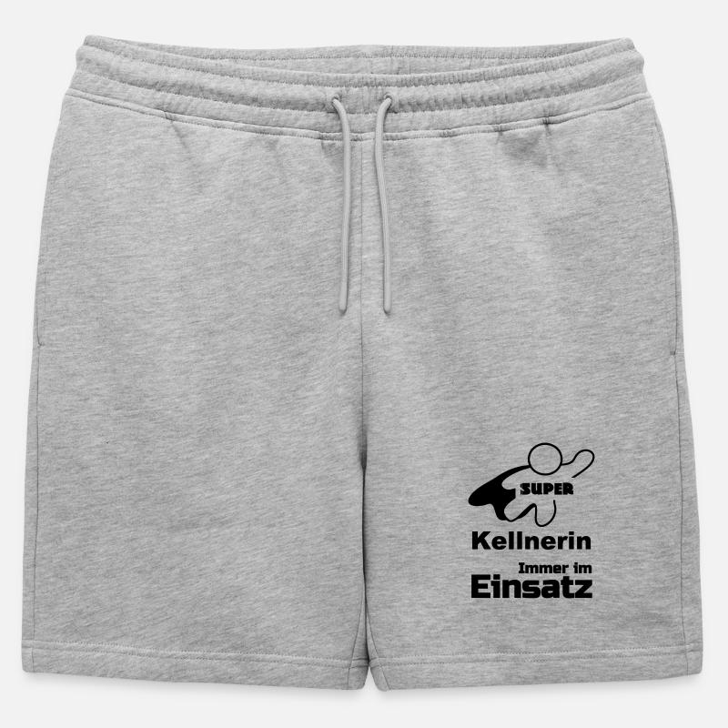 Super Kellnerin Geschenk - Männer Premium Organic Sweatshorts - Grau meliert