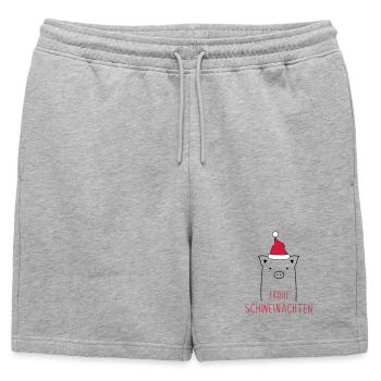 Merry Christmas I Schweinachten pig sow - Mens' Premium Organic Sweatshorts - heather grey - Front - AI Model Male 178 light (178cm)