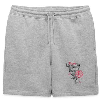 Notes musicales avec musique et fleur. - Short de survêtement homme premium - gris chiné - Devant - AI Model Male 178 light (178cm)