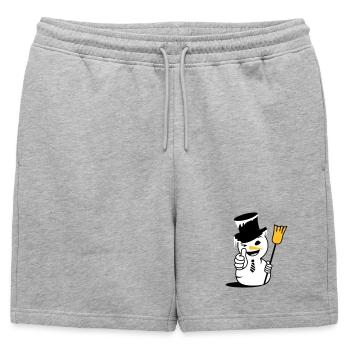 Un bonhomme de neige cool avec le pouce vers le haut - Short de survêtement homme premium - gris chiné - Devant - AI Model Male 178 light (178cm)